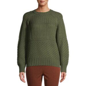 Time And Tru Womens Mixed Stitch Sweater Green Warm Size Medium
